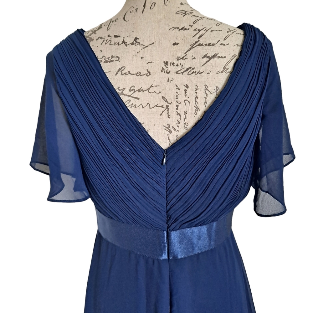 SOLD Ever Pretty navy blue long formal A line maxi prom Bridesmaid dress XL - Picture 13 of 17